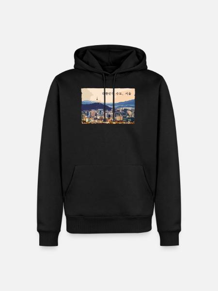 Seoul at Sunset - Men’s Premium Organic Hoodie - black