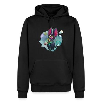 Fledermaus - Männer Premium Bio Hoodie - Schwarz - Vorne - Nico (187cm)