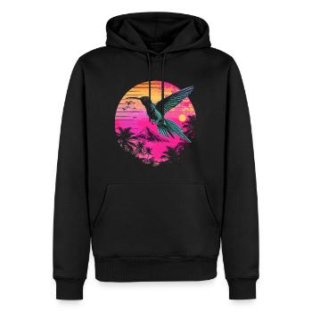 colibri, oiseau, la nature, animaux, nature sauvage, nectar - Sweat à capuche Premium bio Homme - noir - Devant - Nico (187cm)
