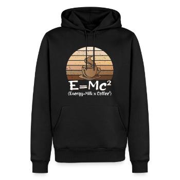E = MC² Énergie Lait Café Science Équation du café - Sweat à capuche Premium bio Homme - noir - Devant - Nico (187cm)