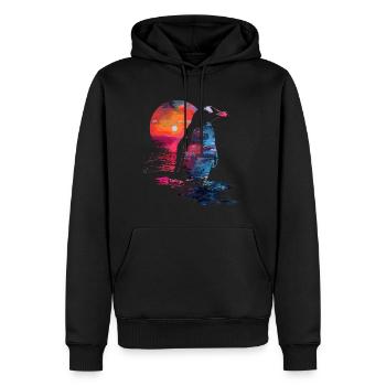 Penguin Baby Bird Chick - Men’s Premium Organic Hoodie - black - Front - Nico (187cm)