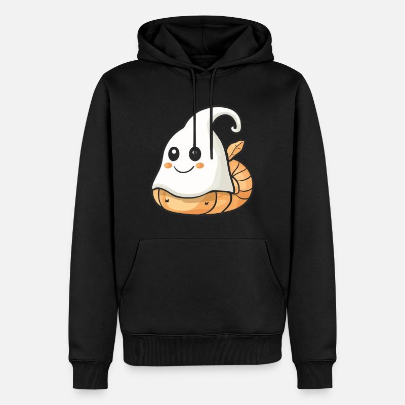 Schnecke Halloween Comic Geist - Männer Premium Bio Hoodie - Schwarz