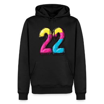 22 Number Colorful - Men’s Premium Organic Hoodie - black - Front - Nico (187cm)