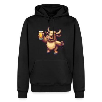 Bière Taurus Pixel - Sweat à capuche Premium bio Homme - noir - Devant - Nico (187cm)