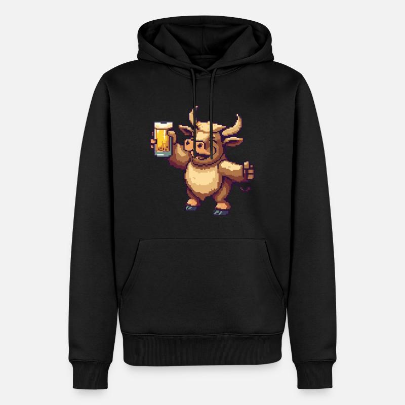 Bière Taurus Pixel - Sweat à capuche Premium bio Homme - noir