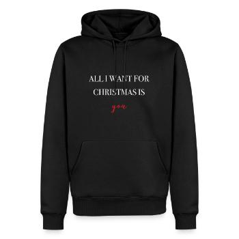 Alles wat ik wil voor kerstmis, weet jij als cadeauidee - Mannen Premium Bio hoodie - zwart - Voor - Nico (187cm)