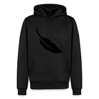 Symbole de plume - Sweat à capuche Premium bio Homme - noir - Devant - Nico (187cm)