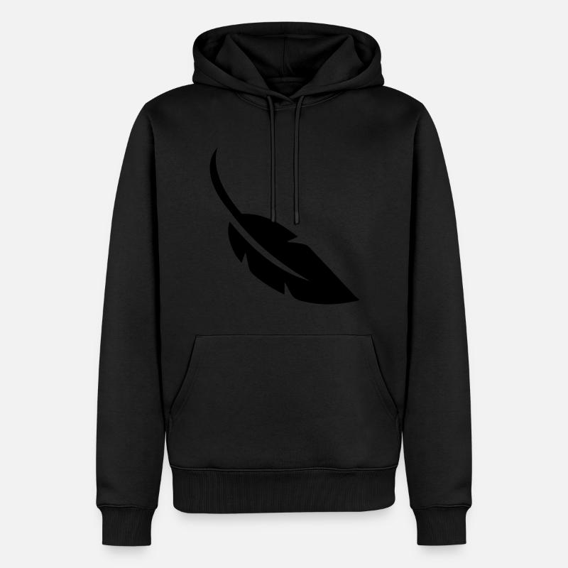 Symbole de plume - Sweat à capuche Premium bio Homme - noir