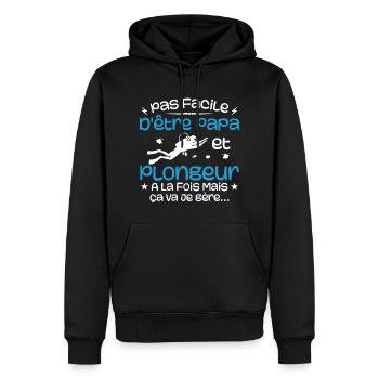 It's not easy to be a dad and a diver at the same time - Men’s Premium Organic Hoodie - black - Front - Nico (187cm)