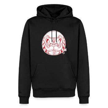 Daruma_S - Men’s Premium Organic Hoodie - black - Front - Nico (187cm)