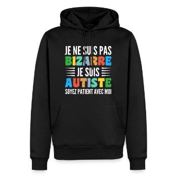 Je Ne Suis Pas Bizarre Je Suis Autiste - Sweat à capuche Premium bio Homme - noir - Devant - Nico (187cm)