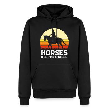 Pferderennen - Männer Premium Bio Hoodie - Schwarz - Vorne - Nico (187cm)