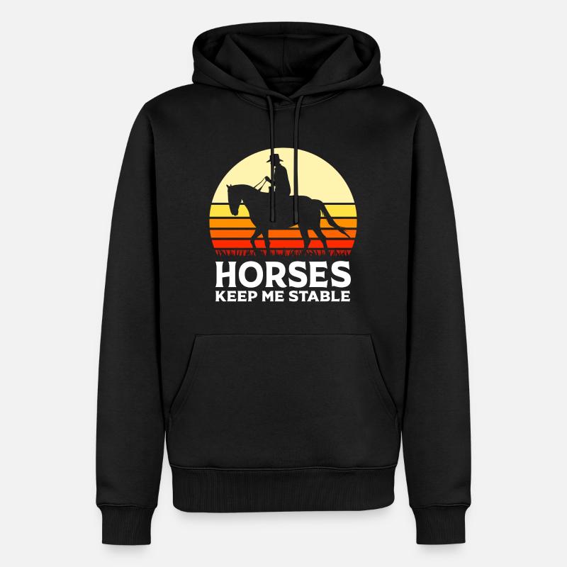 Courses de chevaux - Sweat à capuche Premium bio Homme - noir