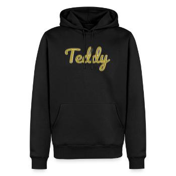 Teddy - Männer Premium Bio Hoodie - Schwarz - Vorne - Nico (187cm)