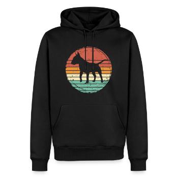 Bull Terrier Retro Gift - Men’s Premium Organic Hoodie - black - Front - Nico (187cm)