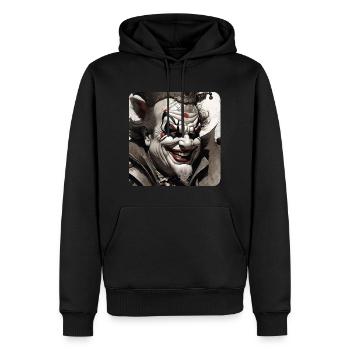 Evil Laughing Horror Joker Clown Fool - Men’s Premium Organic Hoodie - black - Front - Nico (187cm)