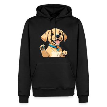 Labrador-Welpe - Männer Premium Bio Hoodie - Schwarz - Vorne - Nico (187cm)