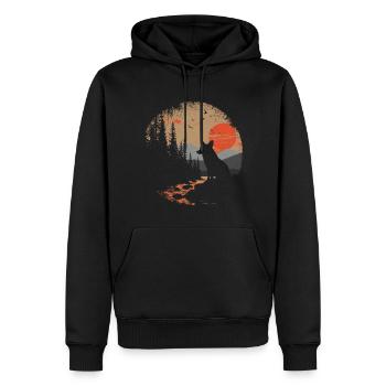 Fuchs Kopf Wald Tier Natur Bäume Baby Fuchs - Männer Premium Bio Hoodie - Schwarz - Vorne - Nico (187cm)