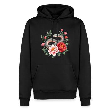 Frohes Neujahr 2025 - Schlange - Männer Premium Bio Hoodie - Schwarz - Vorne - Nico (187cm)