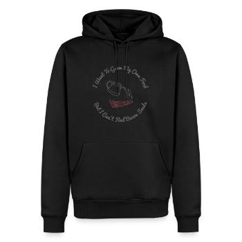 Ich möchte mein eigenes Essen anbauen, kann aber keinen Speck finden - Männer Premium Bio Hoodie - Schwarz - Vorne - Nico (187cm)
