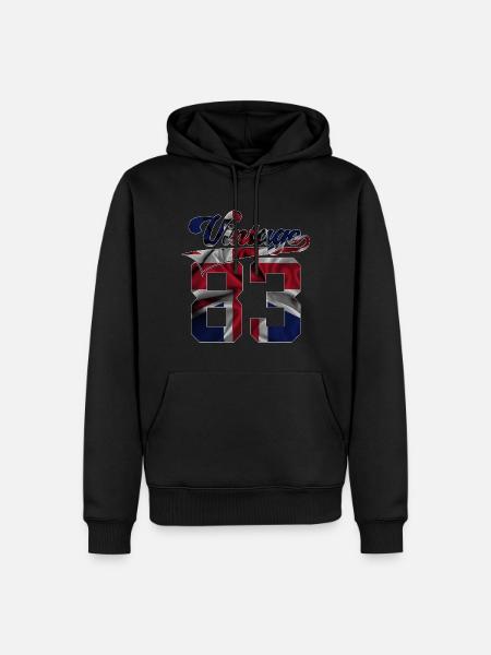 42ND BIRTHDAY UK VINTAGE 1983 - Men’s Premium Organic Hoodie - black