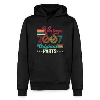 Vintage 2007 Original, Geburtstagsgeschenk - Männer Premium Bio Hoodie - Schwarz - Vorne - Nico (187cm)