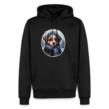 Miracle hivernal avec le Schalhund - Sweat à capuche Premium bio Homme - noir - Devant - Nico (187cm)