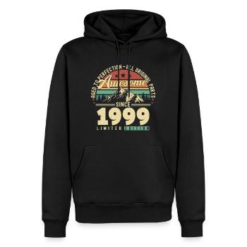 Grand depuis 1999 - Sweat à capuche Premium bio Homme - noir - Devant - Nico (187cm)