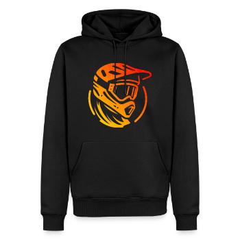 Herren Damen Mountainbike MTB Radfahrer Radfahren - Männer Premium Bio Hoodie - Schwarz - Vorne - Nico (187cm)
