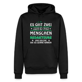 Editor Gift - Two Types of... Design - Men’s Premium Organic Hoodie - black - Front - Nico (187cm)