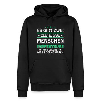Cadeau d'inspecteur - deux types de...design - Sweat à capuche Premium bio Homme - noir - Devant - Nico (187cm)