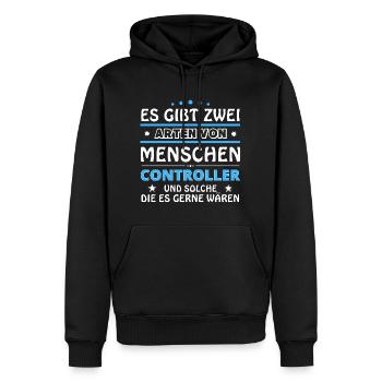 Controller Gift - Two Types of... Design - Men’s Premium Organic Hoodie - black - Front - Nico (187cm)