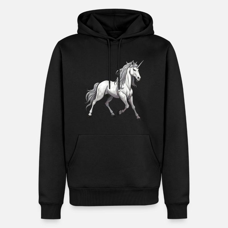 Licorne animale - Sweat à capuche Premium bio Homme - noir