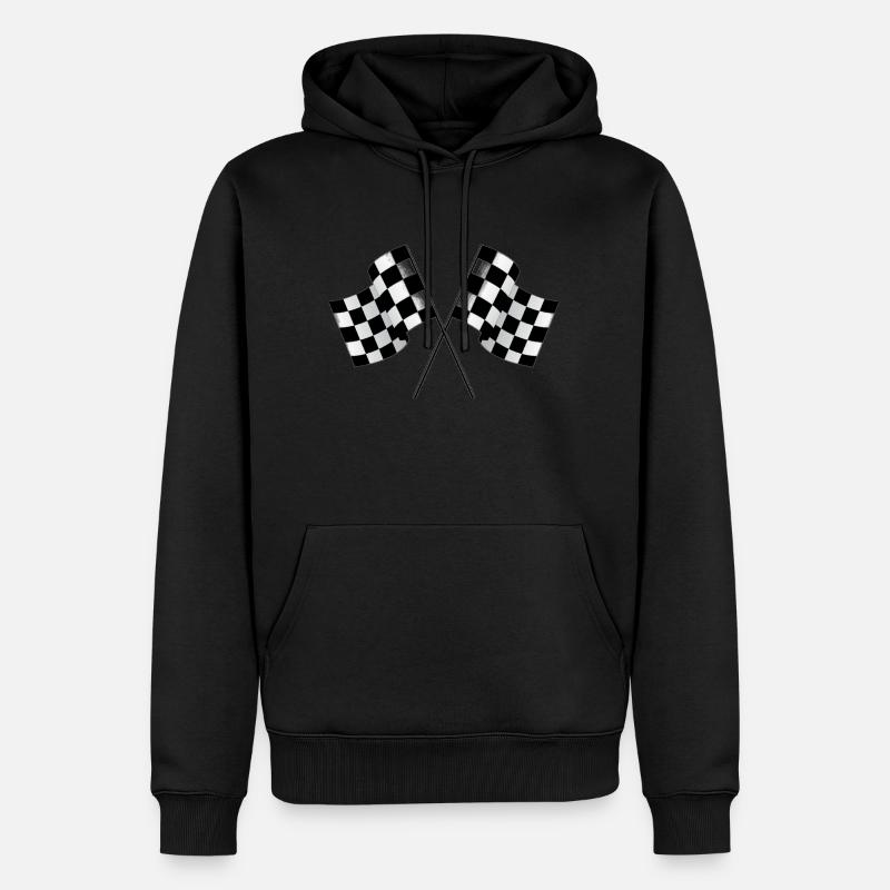 drapeaux de course - Sweat à capuche Premium bio Homme - noir