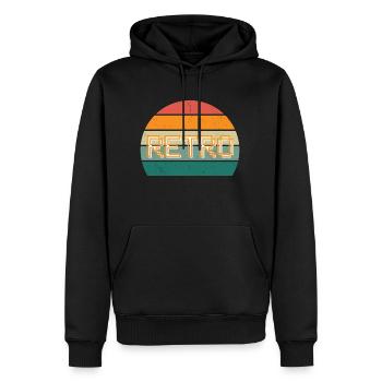 Rétro - Sweat à capuche Premium bio Homme - noir - Devant - Nico (187cm)