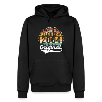 Die Legenden wurden im Januar 2004 geboren - Männer Premium Bio Hoodie - Schwarz - Vorne - Nico (187cm)