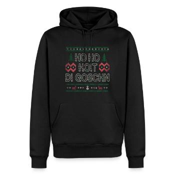 HO HO HOIT DI GOSCHN UGLY XMAS Weihnachtsgeschenk - Männer Premium Bio Hoodie - Schwarz - Vorne - Nico (187cm)