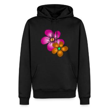 bouquet de fleurs coloré fleurs vrille florale floral - Sweat à capuche Premium bio Homme - noir - Devant - Nico (187cm)
