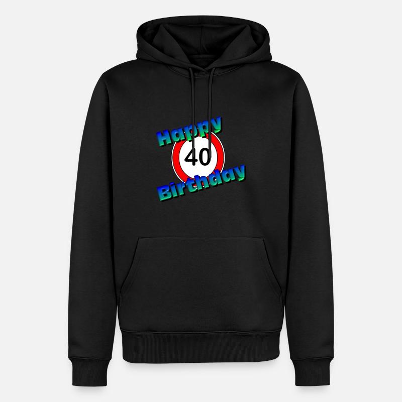 40.Compleanno , 40 Anni , 40 Buon Compleanno (25) - Felpa con cappuccio ecologica premium da uomo - nero