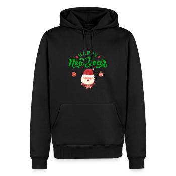 Joyeux Noël Weihnachten - Sweat à capuche Premium bio Homme - noir - Devant - Nico (187cm)