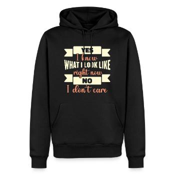 Yes I Know What I Look Like Right Now Funny Swag - Men’s Premium Organic Hoodie - black - Front - Nico (187cm)