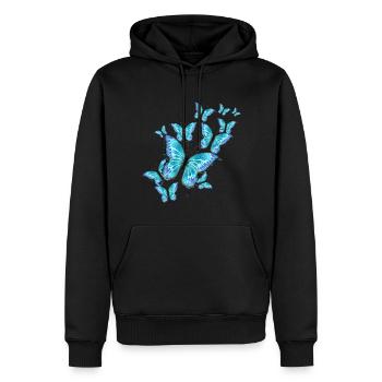 Papillons - Sweat à capuche Premium bio Homme - noir - Devant - Nico (187cm)