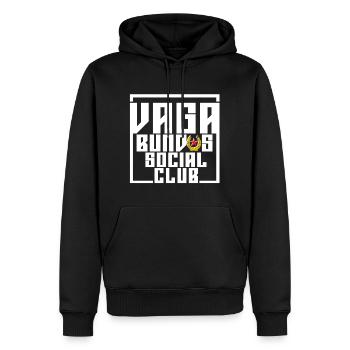 Vagabundos weiß - Männer Premium Bio Hoodie - Schwarz - Vorne - Nico (187cm)