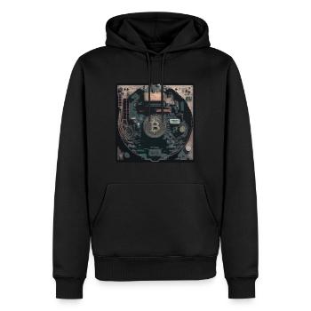 In the Crypto Machine - Men’s Premium Organic Hoodie - black - Front - Nico (187cm)