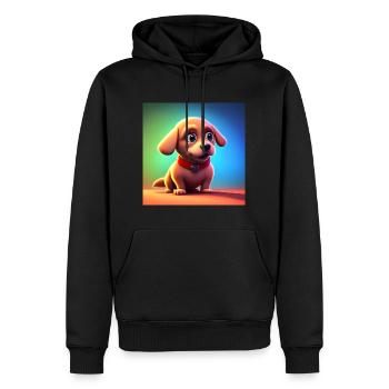 ADORABLE PETIT CHIEN JOYEUX - Sweat à capuche Premium bio Homme - noir - Devant - Nico (187cm)