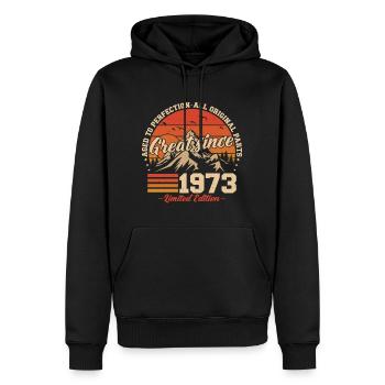 Great Since 1973 - Vintage Birthday Gift - Men’s Premium Organic Hoodie - black - Front - Nico (187cm)