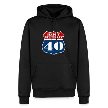 40th Birthday , US Happy Birthday 40 (25) - Men’s Premium Organic Hoodie - black - Front - Nico (187cm)