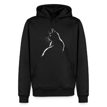 Katze, katzenmotiv, süße, geschenk, geschenkideen - Männer Premium Bio Hoodie - Schwarz - Vorne - Nico (187cm)