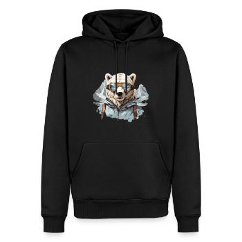 Ours polaire Cool avec des lunettes de ski à Bergen - Sweat à capuche Premium bio Homme - noir - Devant - Nico (187cm)