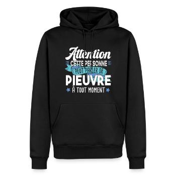 Pieuvre Poulpe Cadeau Humour Tentacule Mer Animal - Sweat à capuche Premium bio Homme - noir - Devant - Nico (187cm)